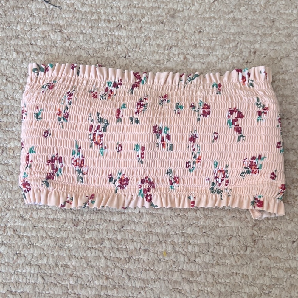 Shirred Bandeau Bikini Top